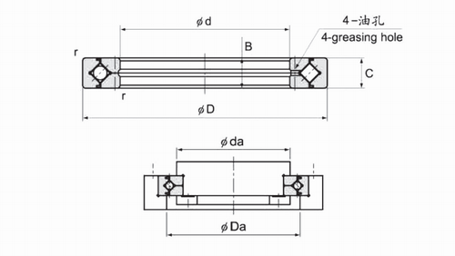 RE系列交叉滚子轴承结构图