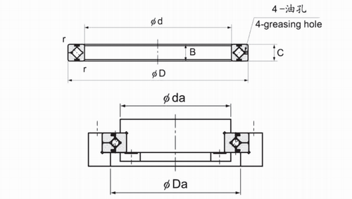 RA-C系列交叉滚子轴承结构图